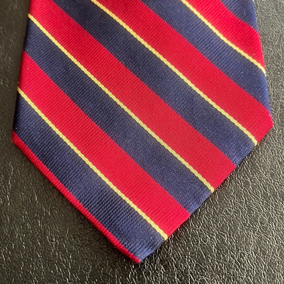 Brooks Brothers Red, Blue & Gold Striped Silk Tie - Picture 1 of 5